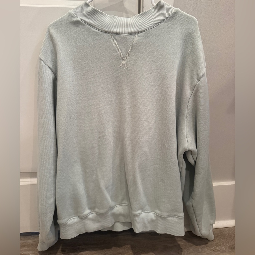 Parke Mock Neck Teal Sweatshirt